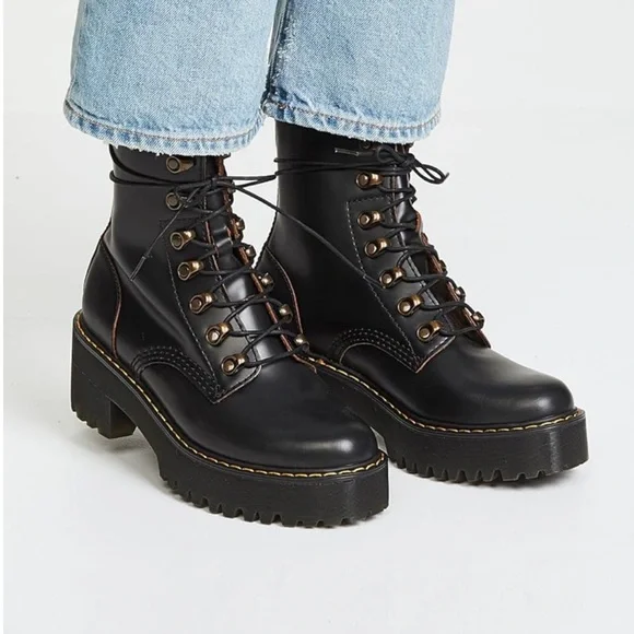 Dr. Martens Women's Leona Leather Heeled Boot - Picture 2 of 3